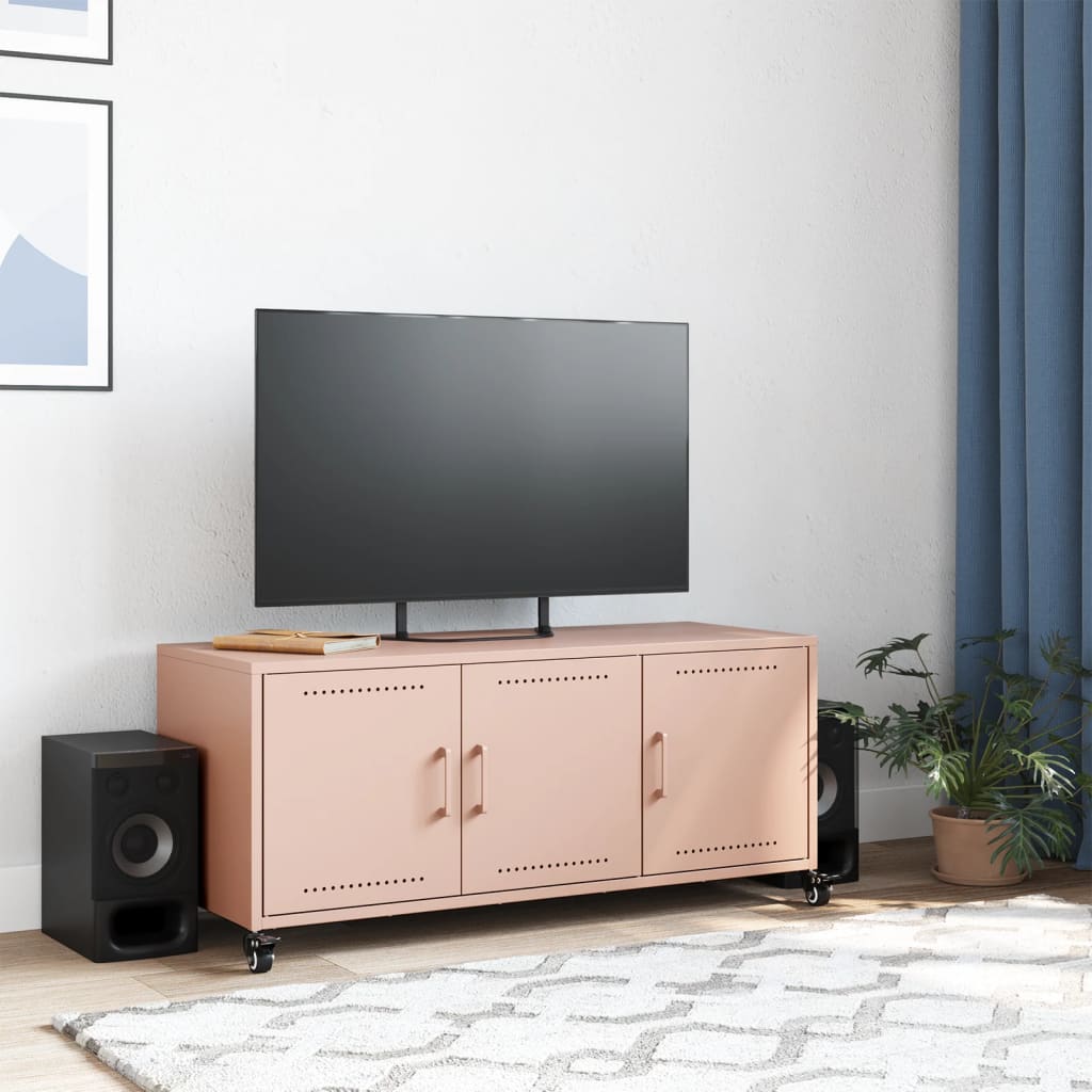 vidaXL TV Cabinet Pink 100.5x39x43.5 cm Steel