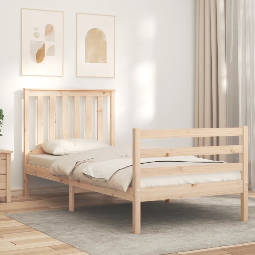 vidaXL Bed Frame without Mattress Single Solid Wood