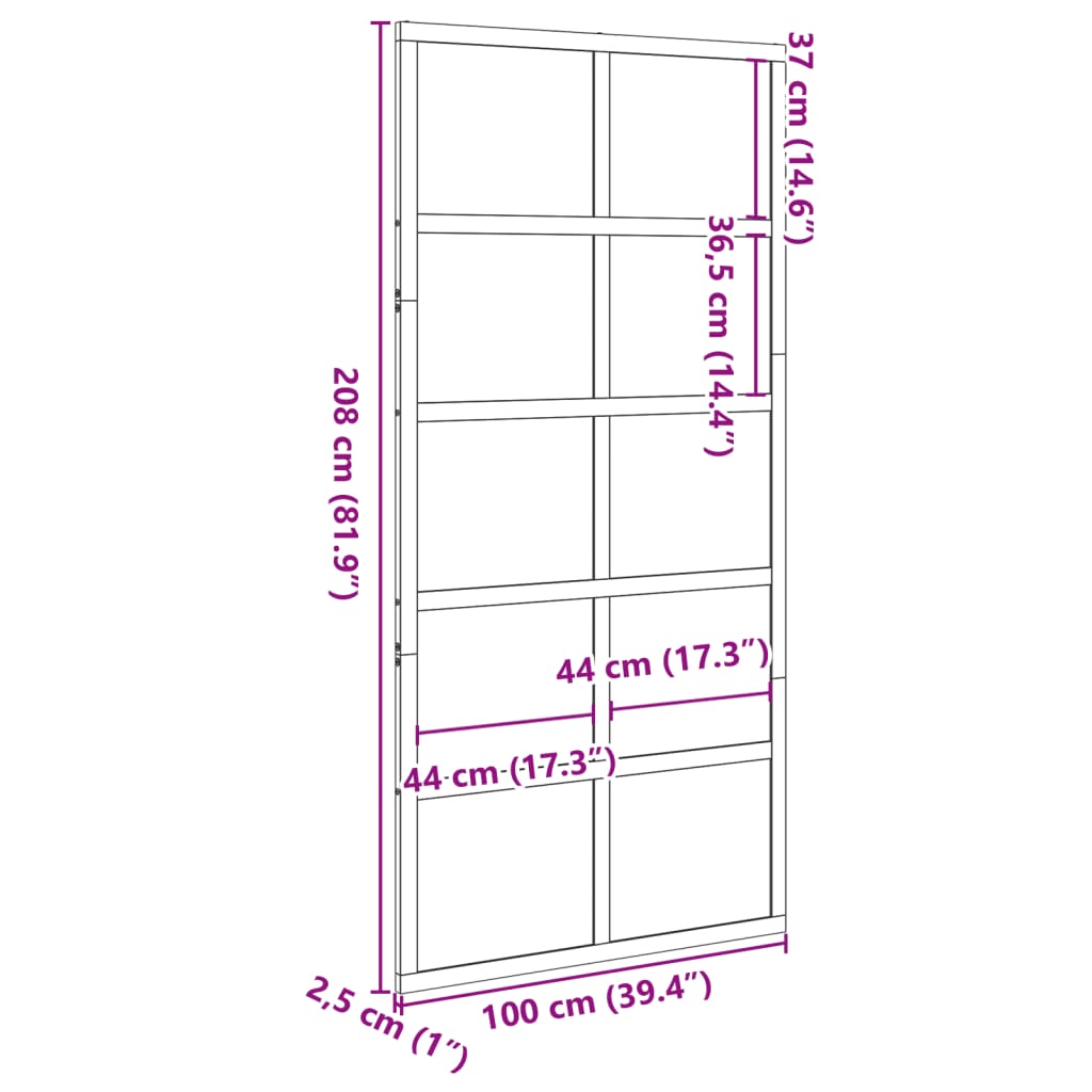 vidaXL Barn Door Wax Brown 100x208 cm Solid Wood Pine