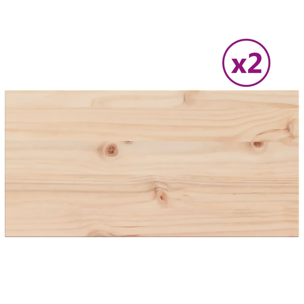 vidaXL Table Tops 2 pcs 70x35x1.7 cm Rectangular Solid Wood Pine