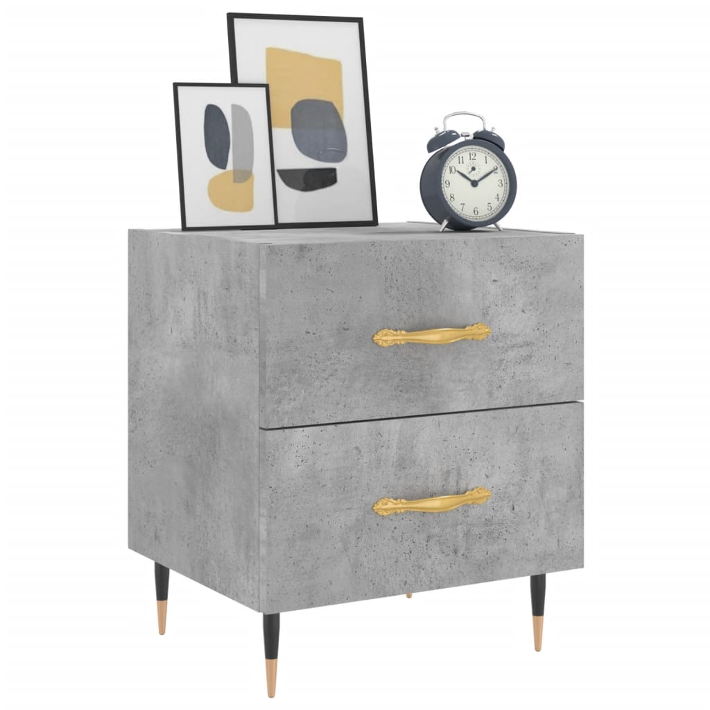 vidaXL Bedside Cabinets 2 pcs Concrete Grey 40x35x47.5 cm Engineered Wood