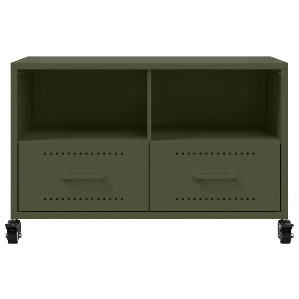 vidaXL TV Cabinet Olive Green 68x39x43.5 cm Steel