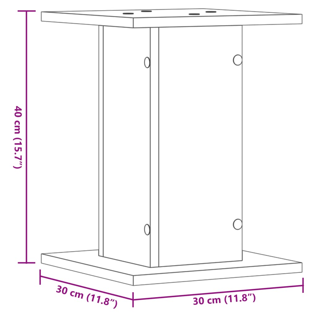 vidaXL Speaker Stands 2 pcs Black 30x30x40 cm Engineered Wood