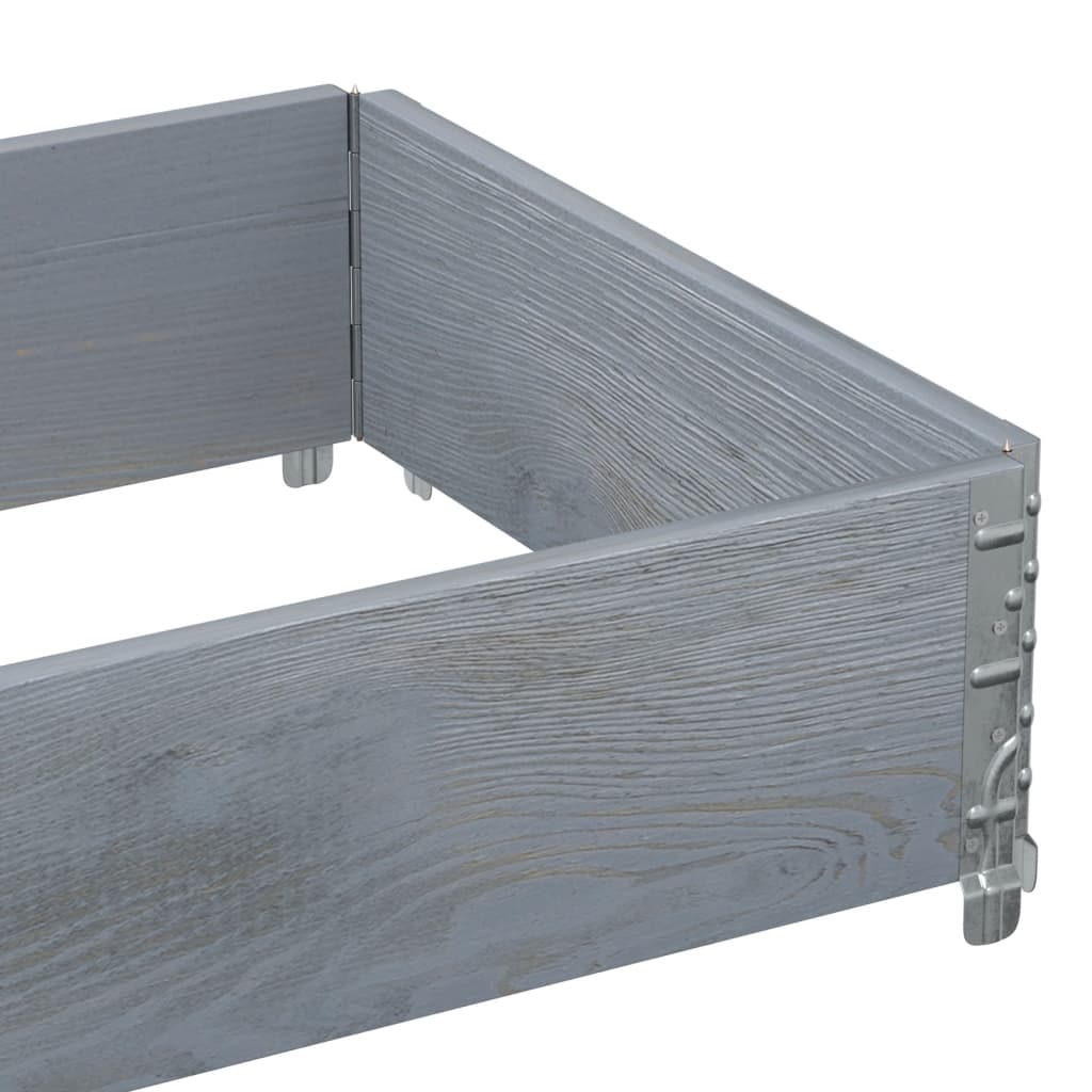 vidaXL Pallet Collar Grey 80x60 cm Solid Wood Pine