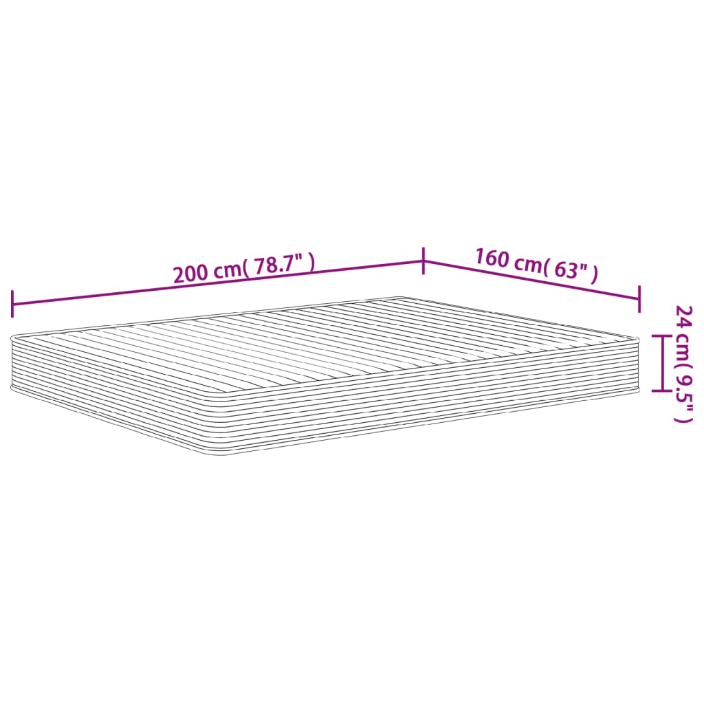 vidaXL Foam Mattress Medium Soft 160x200 cm