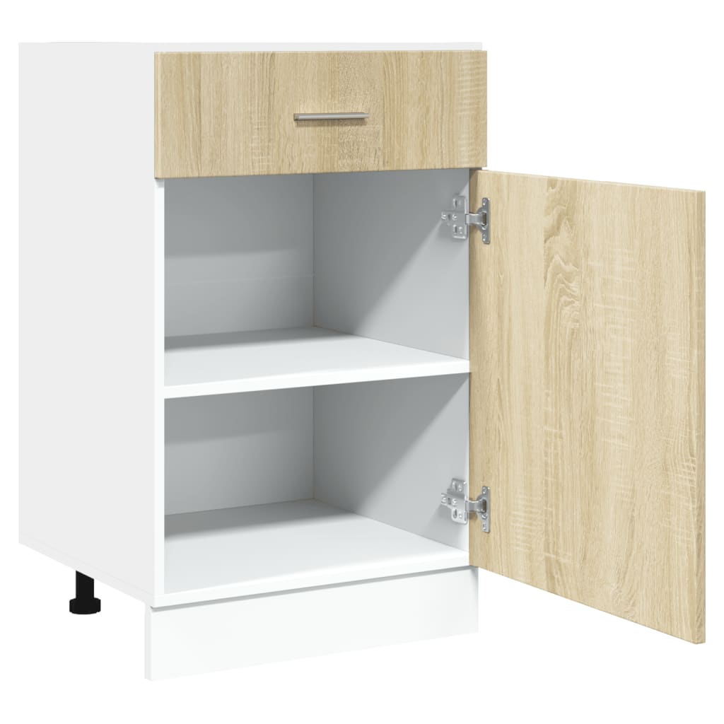 vidaXL Drawer Bottom Cabinet Sonoma Oak 50x46x81.5 cm Engineered Wood