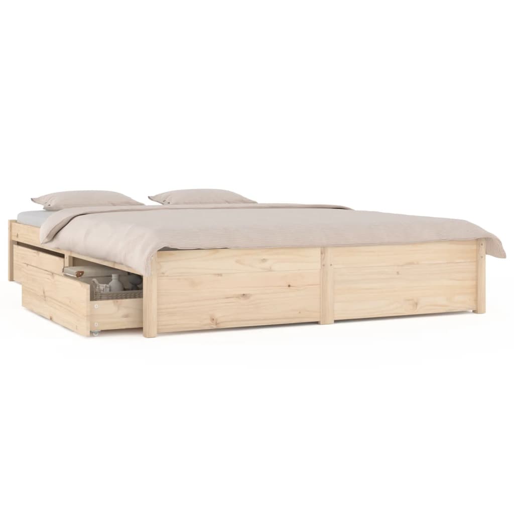 vidaXL Bed Frame without Mattress with Drawers King Size