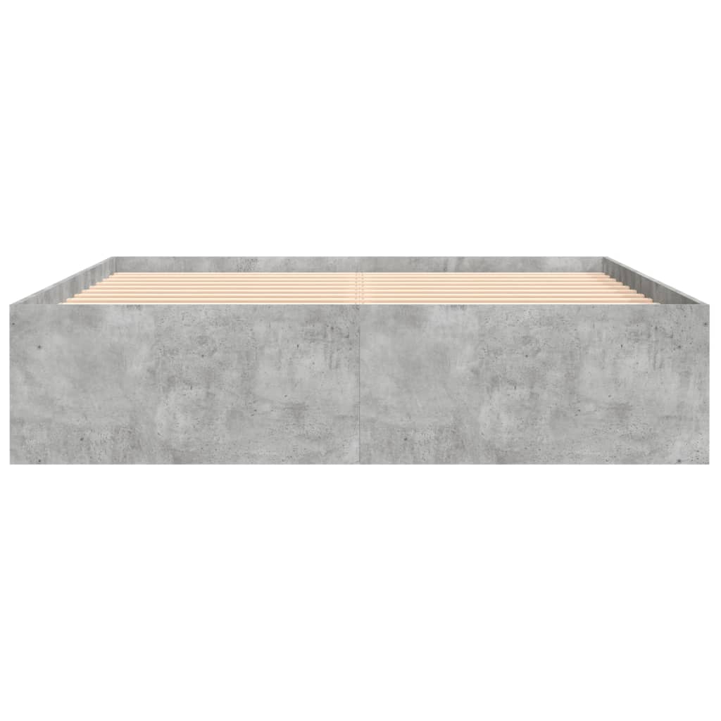 vidaXL Bed Frame without Mattress Concrete Grey 140x190 cm