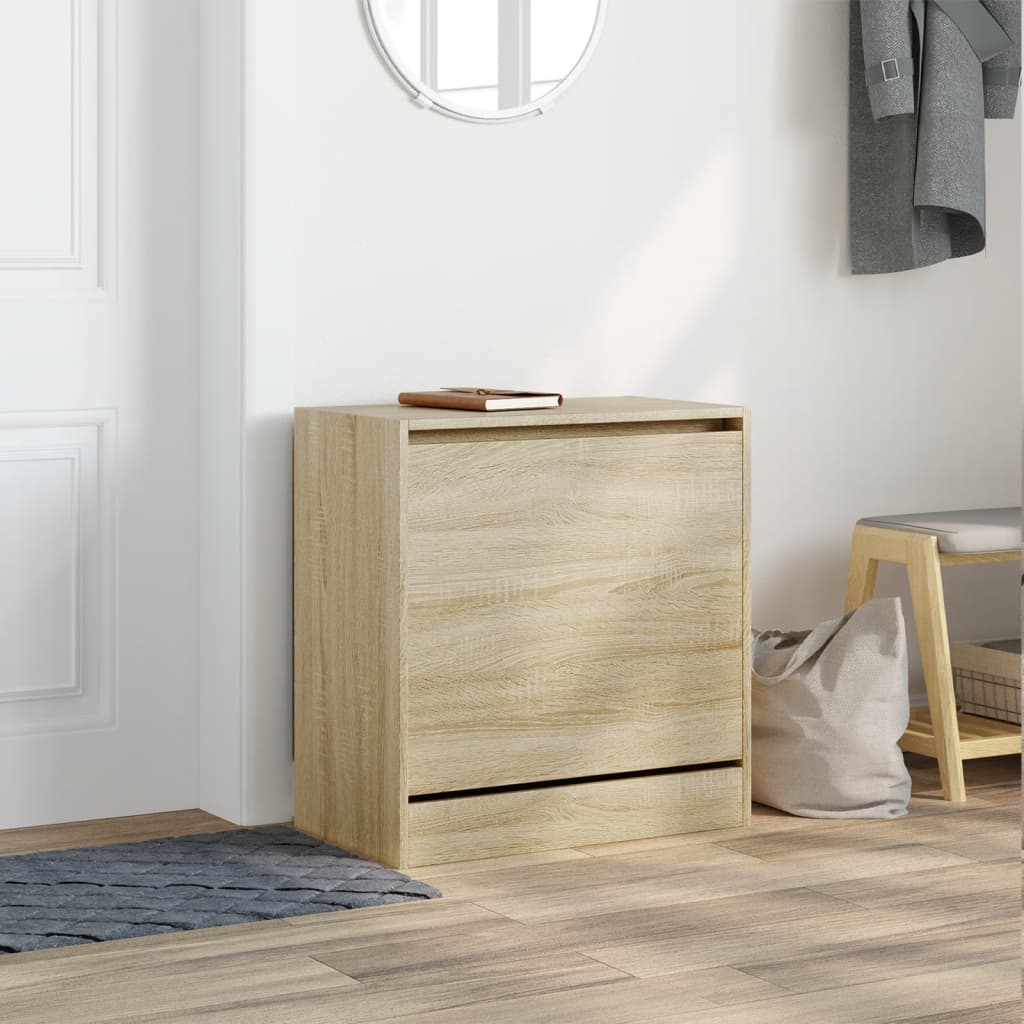 vidaXL Shoe Cabinet Sonoma Oak 60x34x63.5 cm Engineered Wood