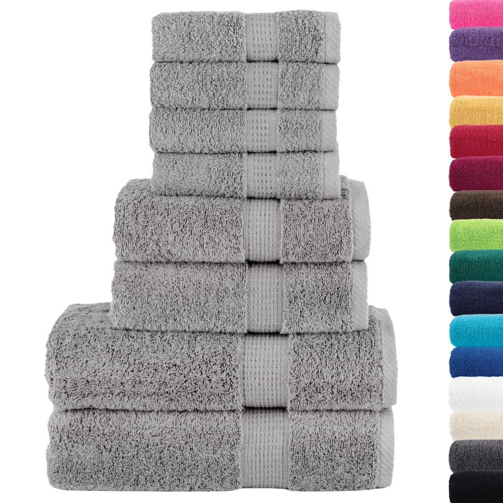 vidaXL 8 Piece Premium Towel Set SOLUND Grey 600 gsm