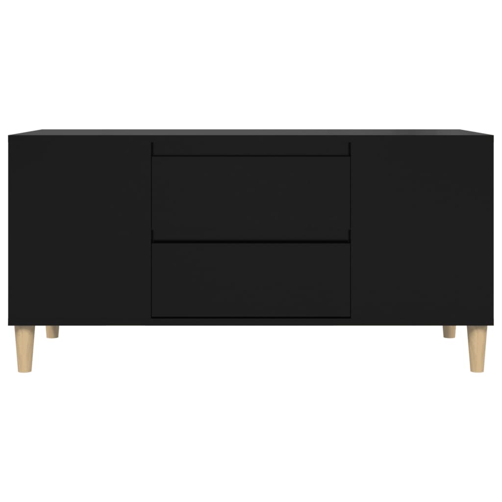 vidaXL TV Cabinet Black 102x44.5x50 cm Engineered Wood