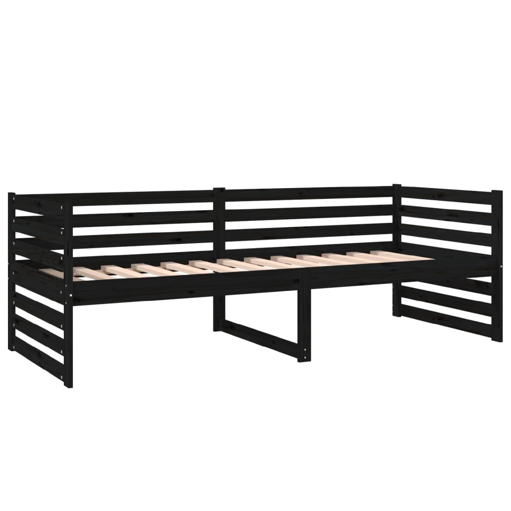 vidaXL Day Bed without Mattress Black 80x200 cm Solid Wood Pine