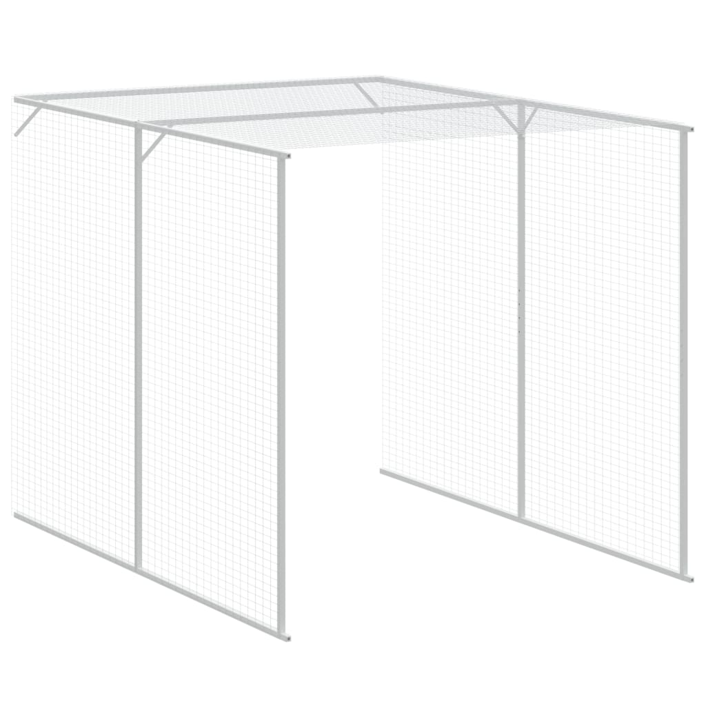 vidaXL Chicken Cage with Run Light Grey 165x659x181 cm Galvanised Steel