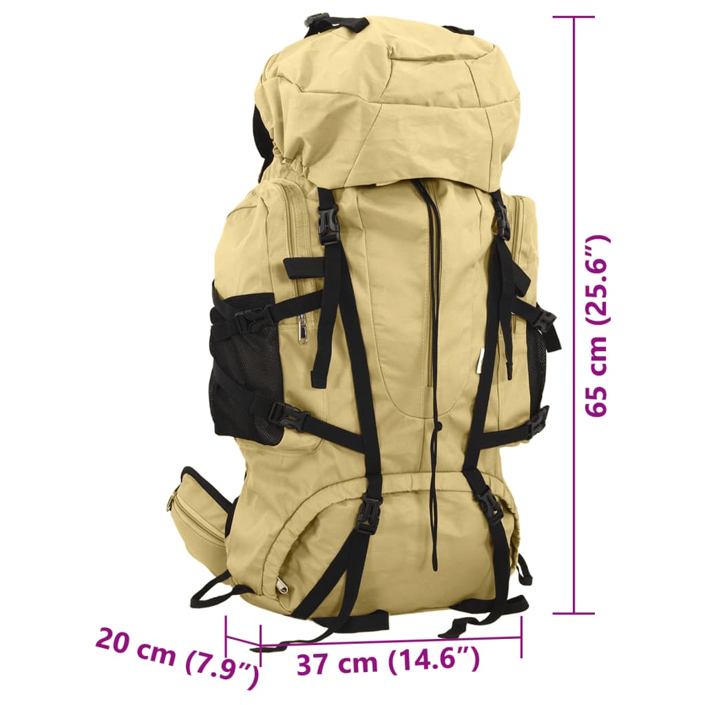 vidaXL Hiking Backpack Khaki 60 L Oxford Fabric