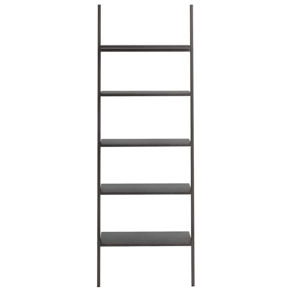 vidaXL 5-Tier Leaning Shelf Black 64x34x185.5 cm