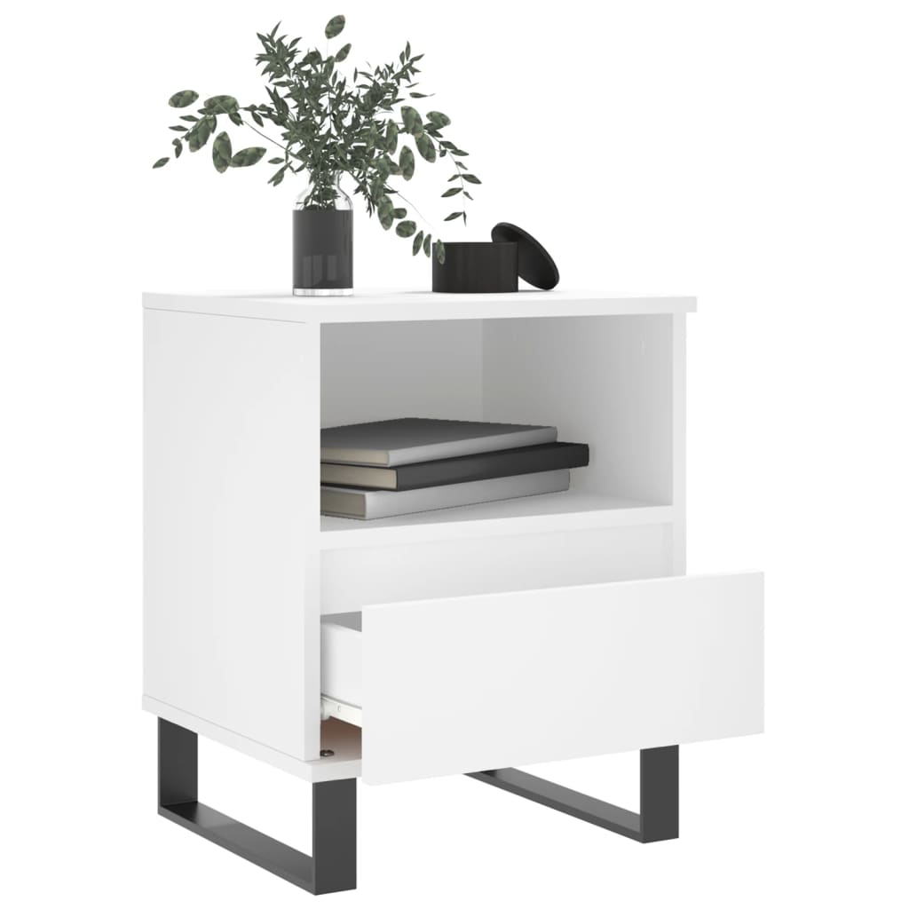 vidaXL Bedside Cabinets 2 pcs White 40x35x50 cm Engineered Wood