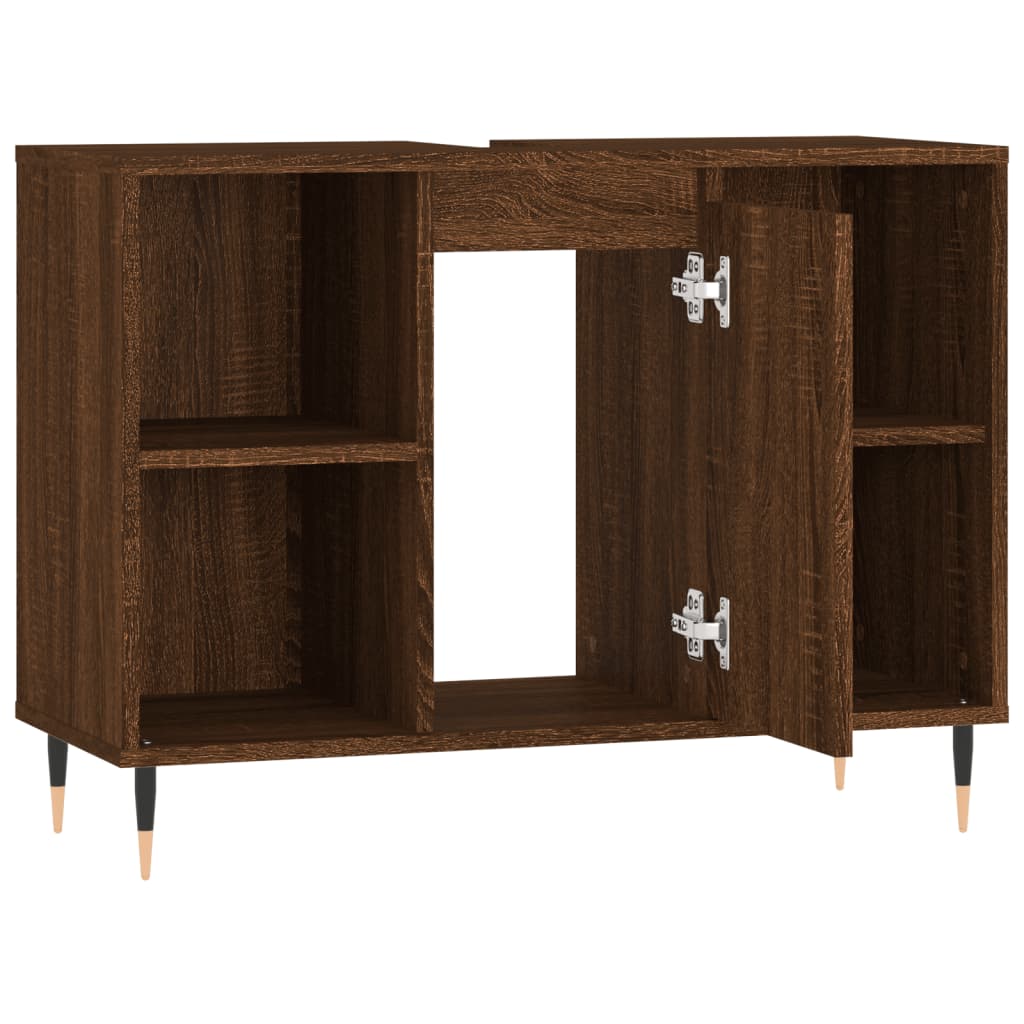 vidaXL Bathroom Cabinet Brown Oak 80x33x60 cm Engineered Wood