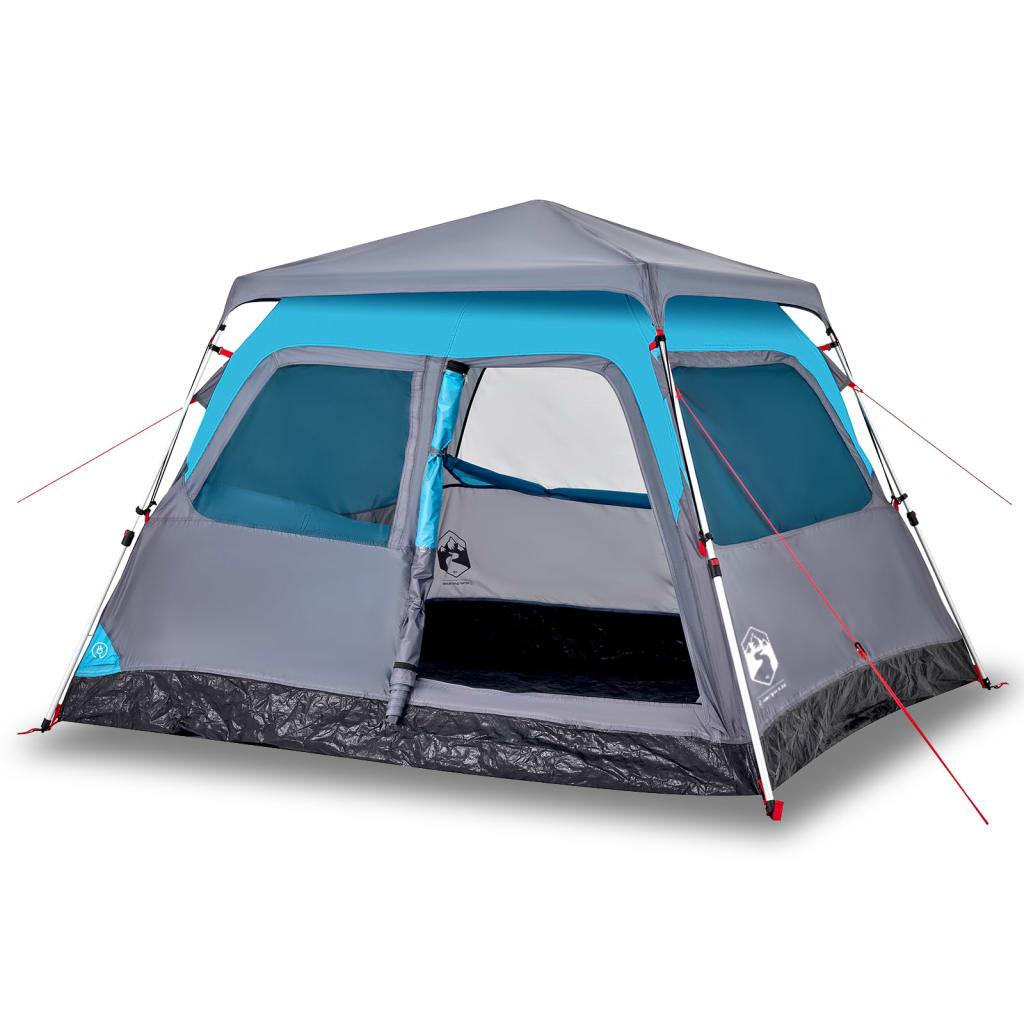 vidaXL Camping Tent Dome 4-Person Blue Quick Release