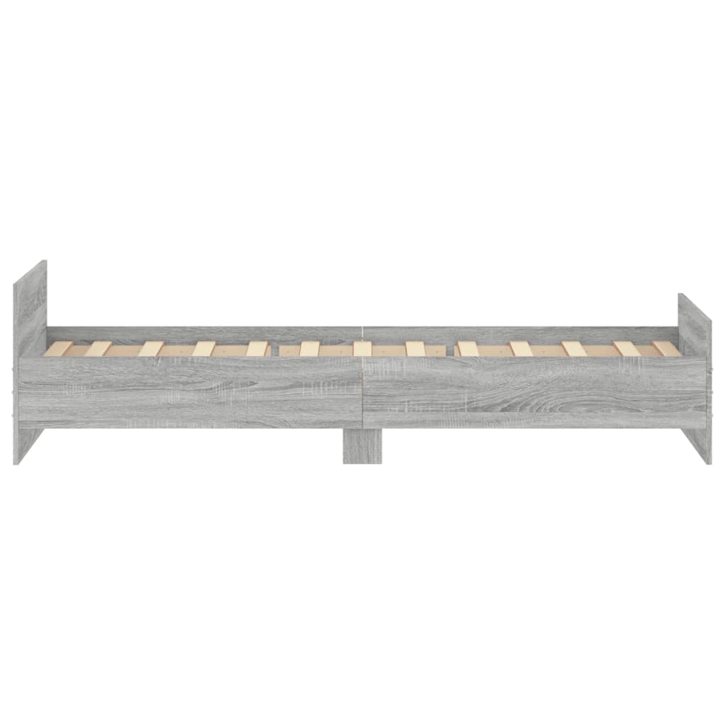 vidaXL Bed Frame without Mattress Grey Sonoma 100x200 cm Engineered Wood