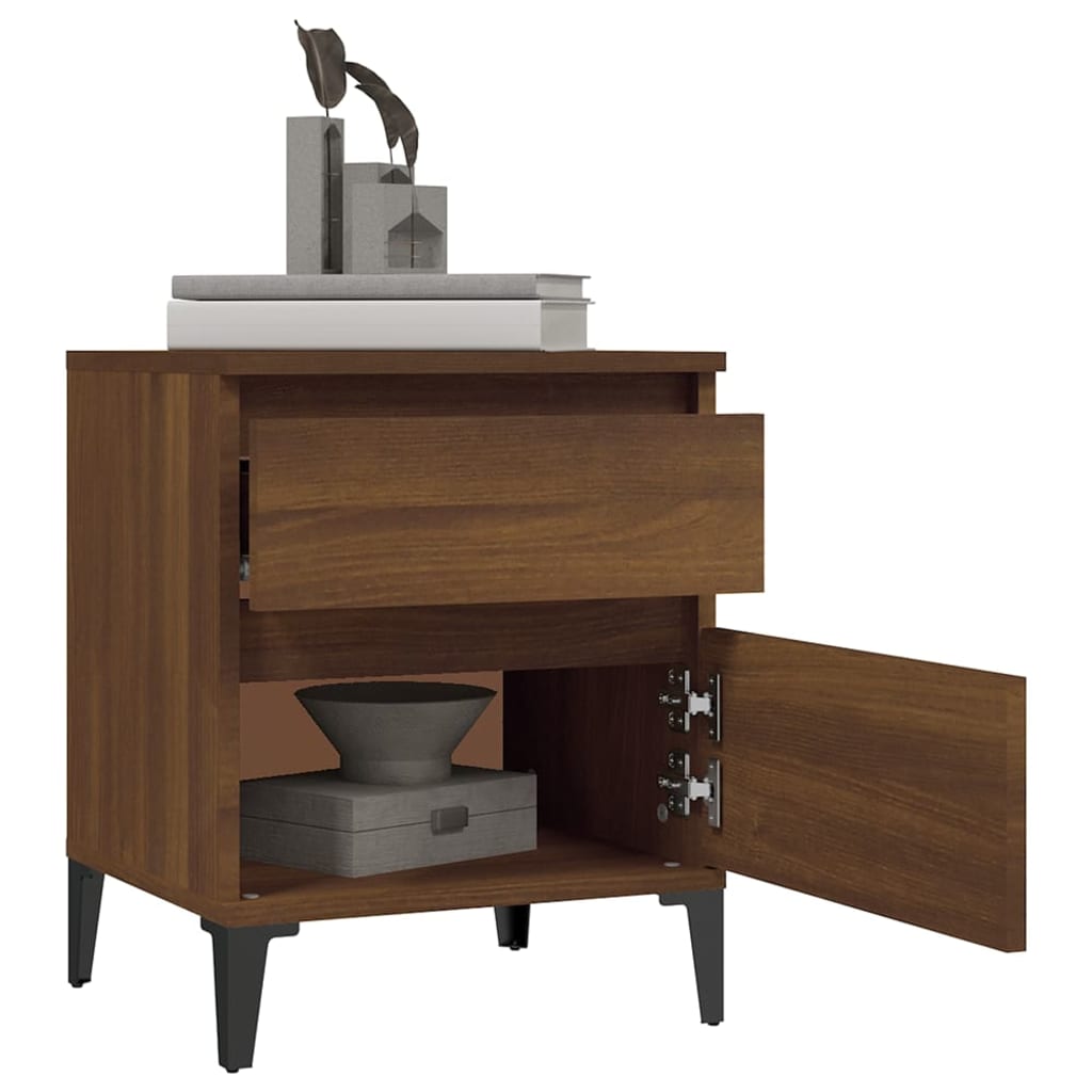 vidaXL Bedside Cabinets 2 pcs Brown Oak 40x35x50 cm