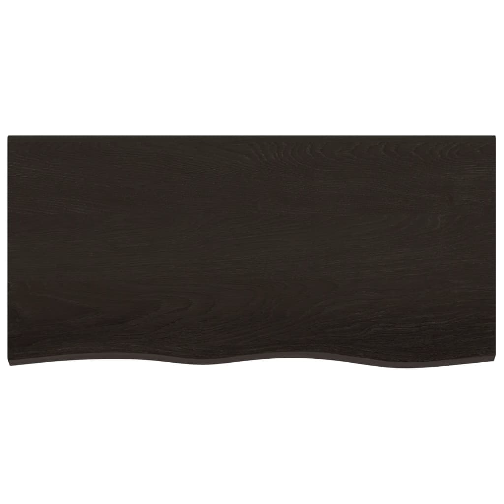 vidaXL Wall Shelf Dark Brown 100x50x2 cm Treated Solid Wood Oak