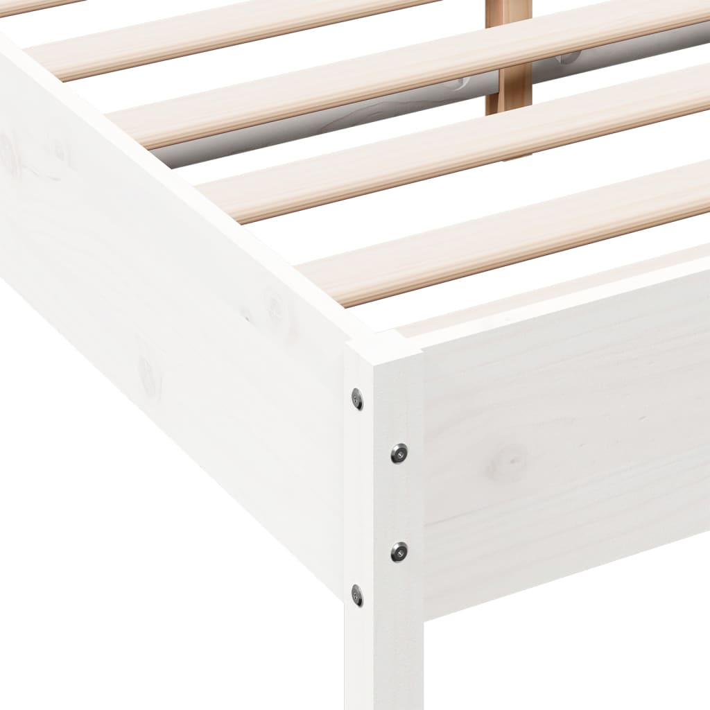 vidaXL Bed Frame without Mattress White 140x190 cm Solid Wood Pine