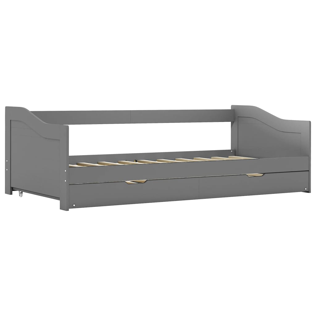 vidaXL Pull-out Sofa Bed Frame without Mattress Grey 90x200 cm