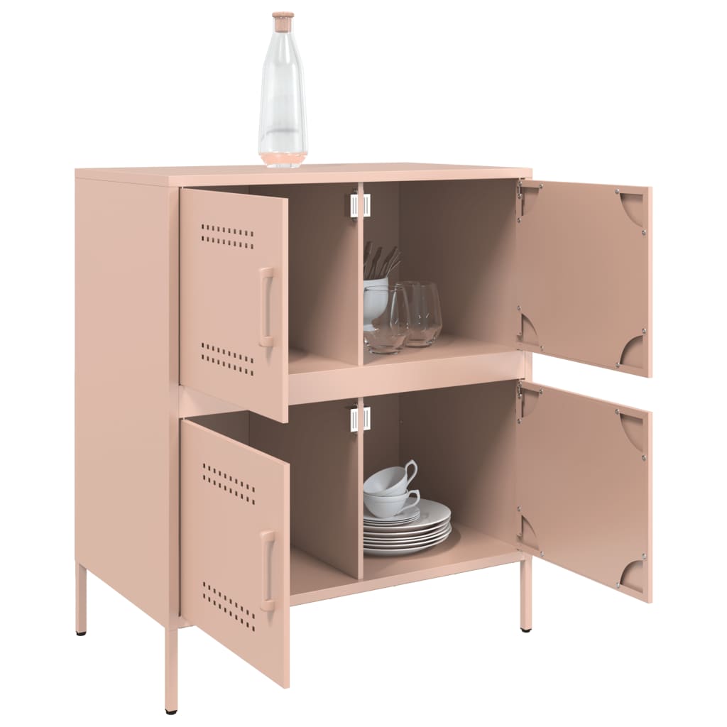 vidaXL Sideboard Pink 68x39x79 cm Steel