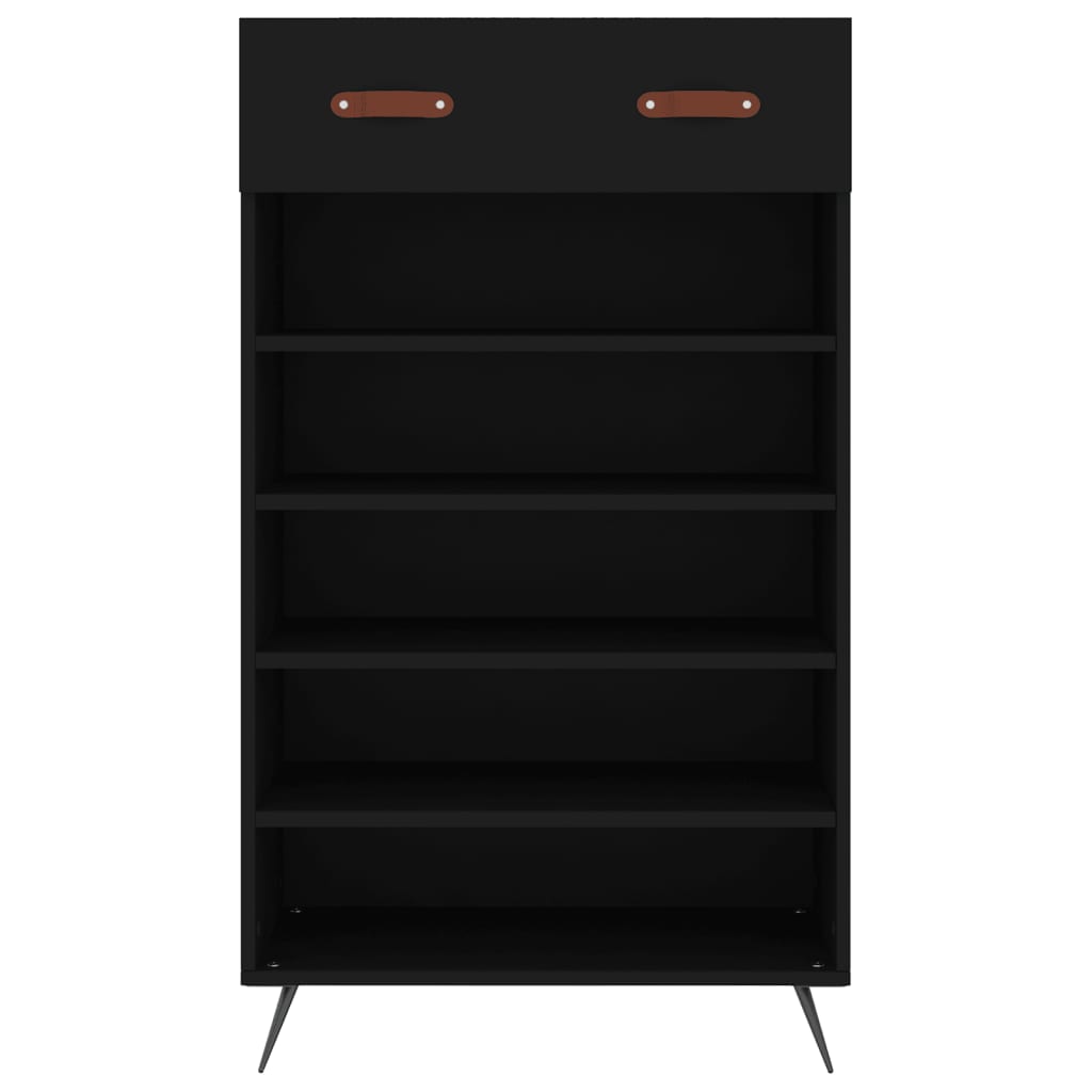 vidaXL Shoe Cabinet Black 60x35x105 cm Engineered Wood