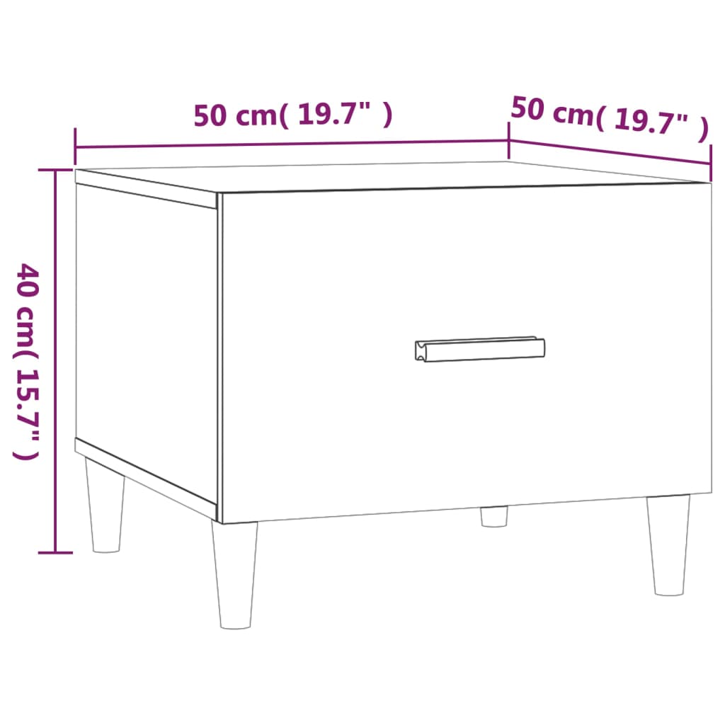 vidaXL Coffee Tables 2 pcs High Gloss White 50x50x40 cm Engineered Wood