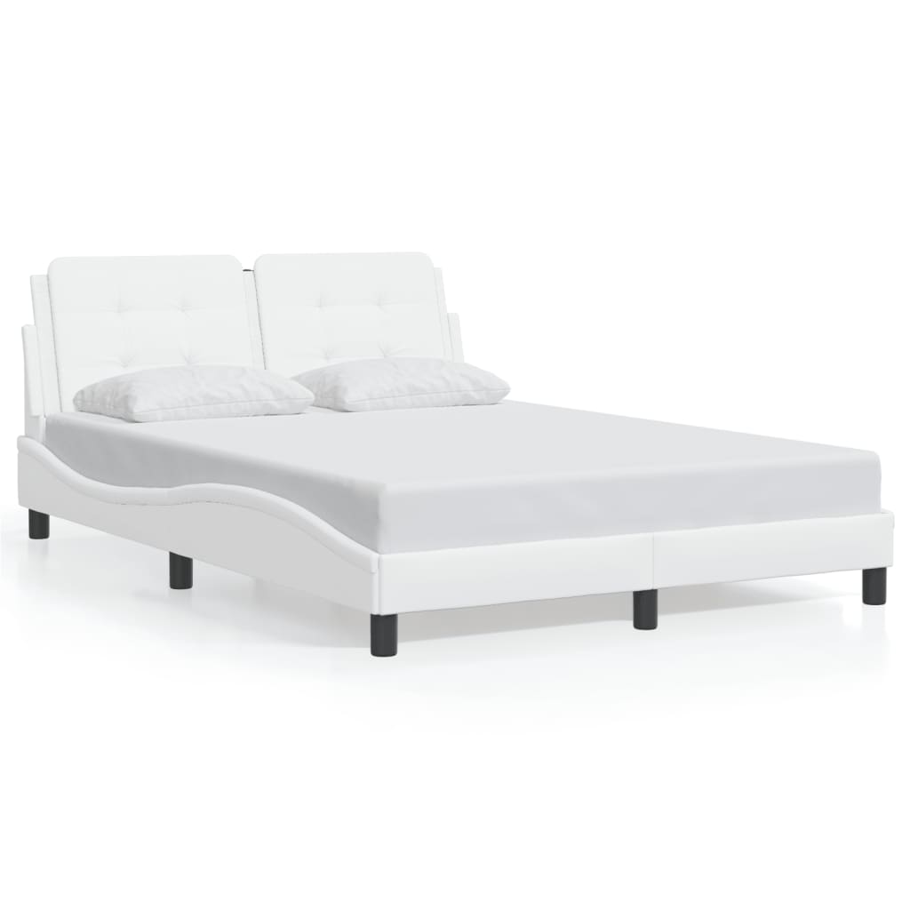 vidaXL Bed Frame without Mattress White 140x200 cm Faux Leather