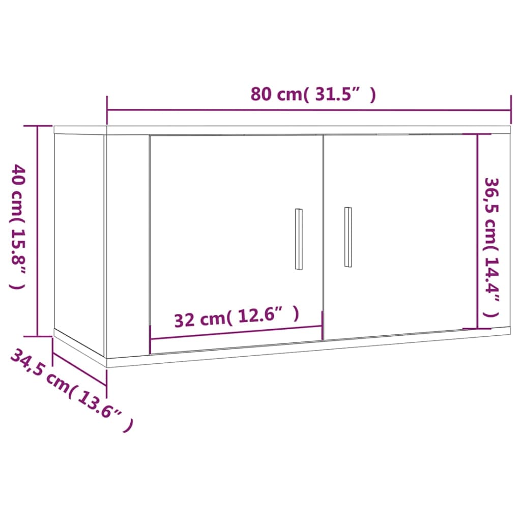 vidaXL 6 Piece TV Cabinet Set High Gloss White Engineered Wood