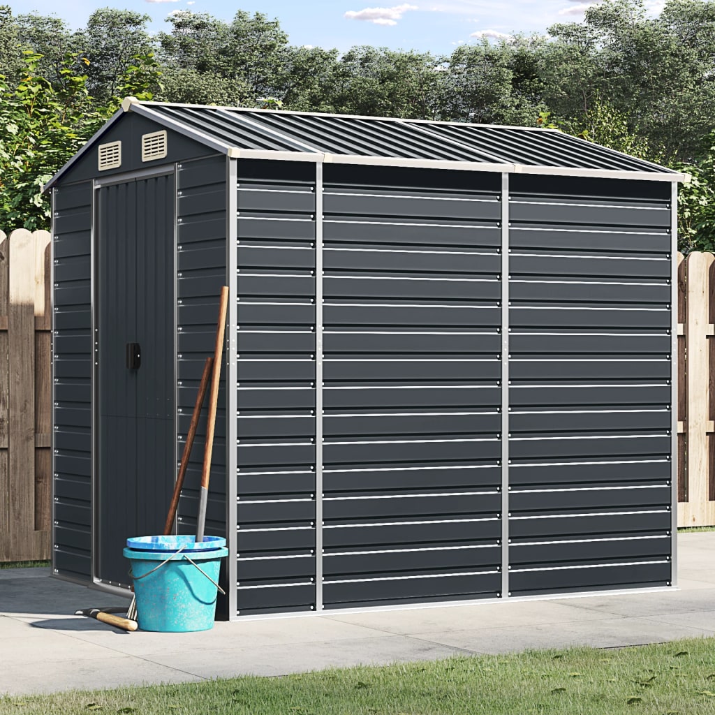 vidaXL Garden Shed Anthracite 191x215x198 cm Galvanised Steel