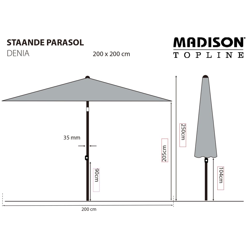 Madison Garden Parasol Elba 300 cm Ecru