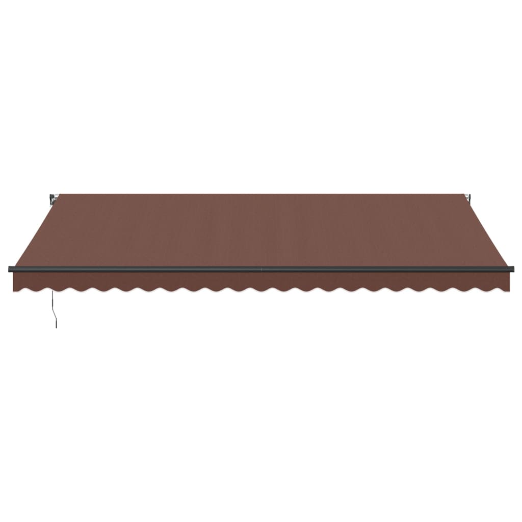 vidaXL Manual Retractable Awning with LEDs Brown 500x350 cm