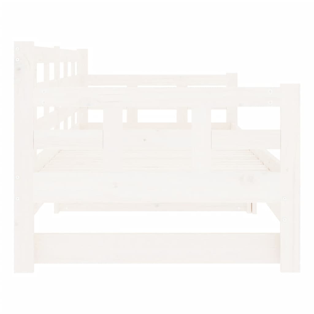 vidaXL Pull-out Day Bed without Mattress White 2x(90x200) cm