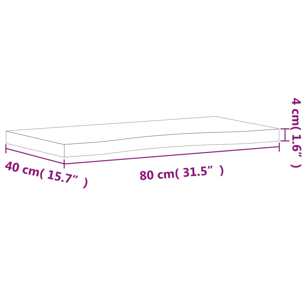 vidaXL Desk Top 80x(36-40)x4 cm Solid Wood Beech