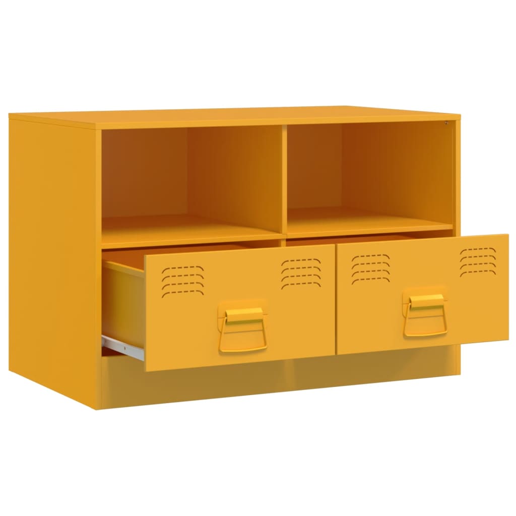 vidaXL TV Cabinets 2 pcs Mustard Yellow 67x39x44 cm Steel