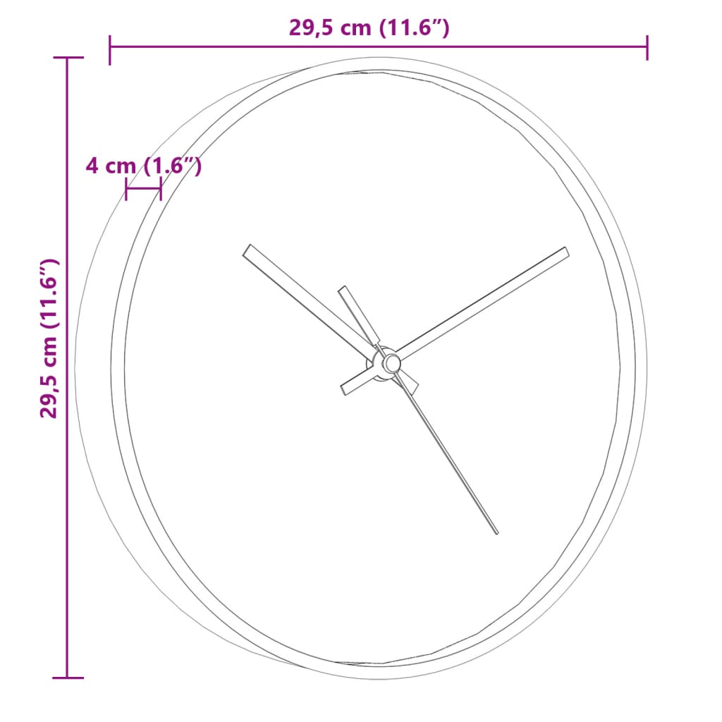 vidaXL Wall Clock Gold and White Ø29.5 cm Polystyrene and Glass