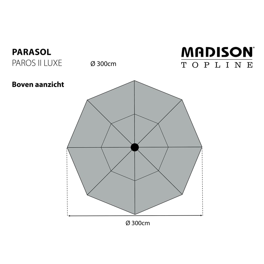 Madison Garden Parasol Paros II Luxe 300 cm Ecru