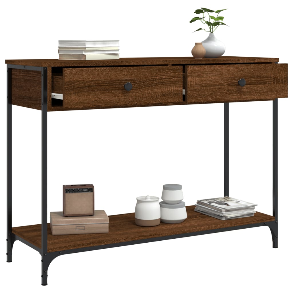 vidaXL Console Table Brown Oak 100x34.5x75 cm Engineered Wood