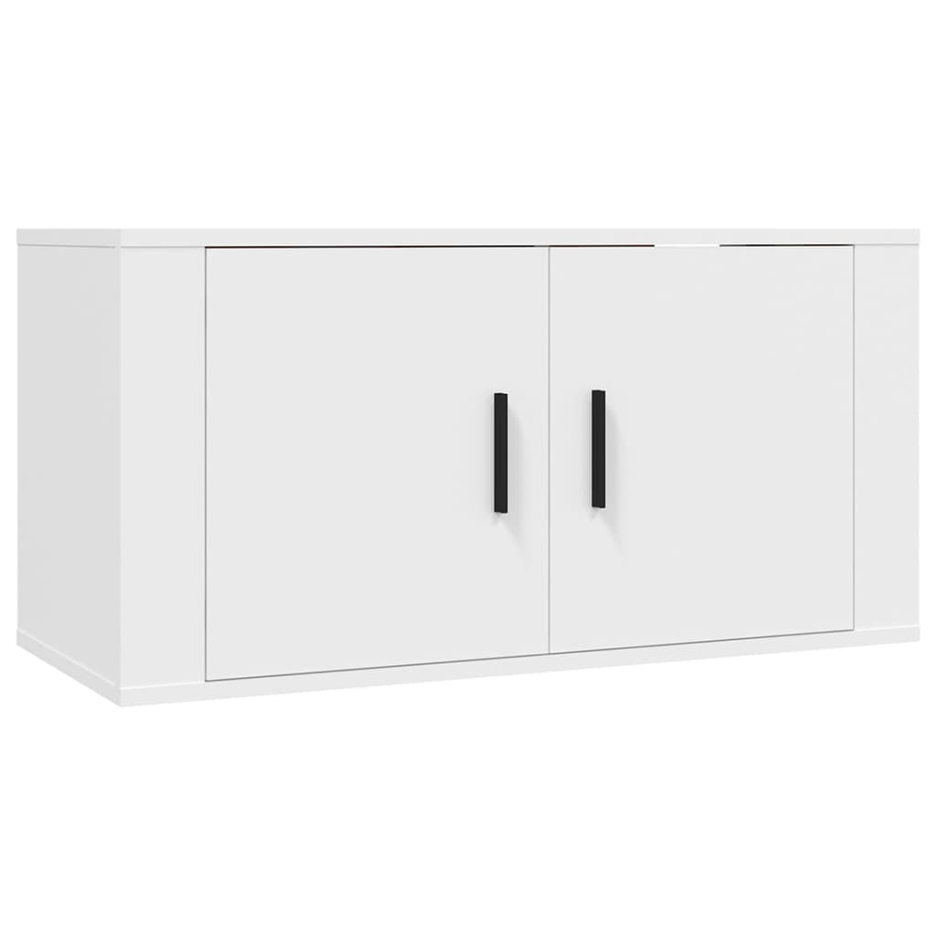 vidaXL 2 Piece TV Cabinet Set White Engineered Wood