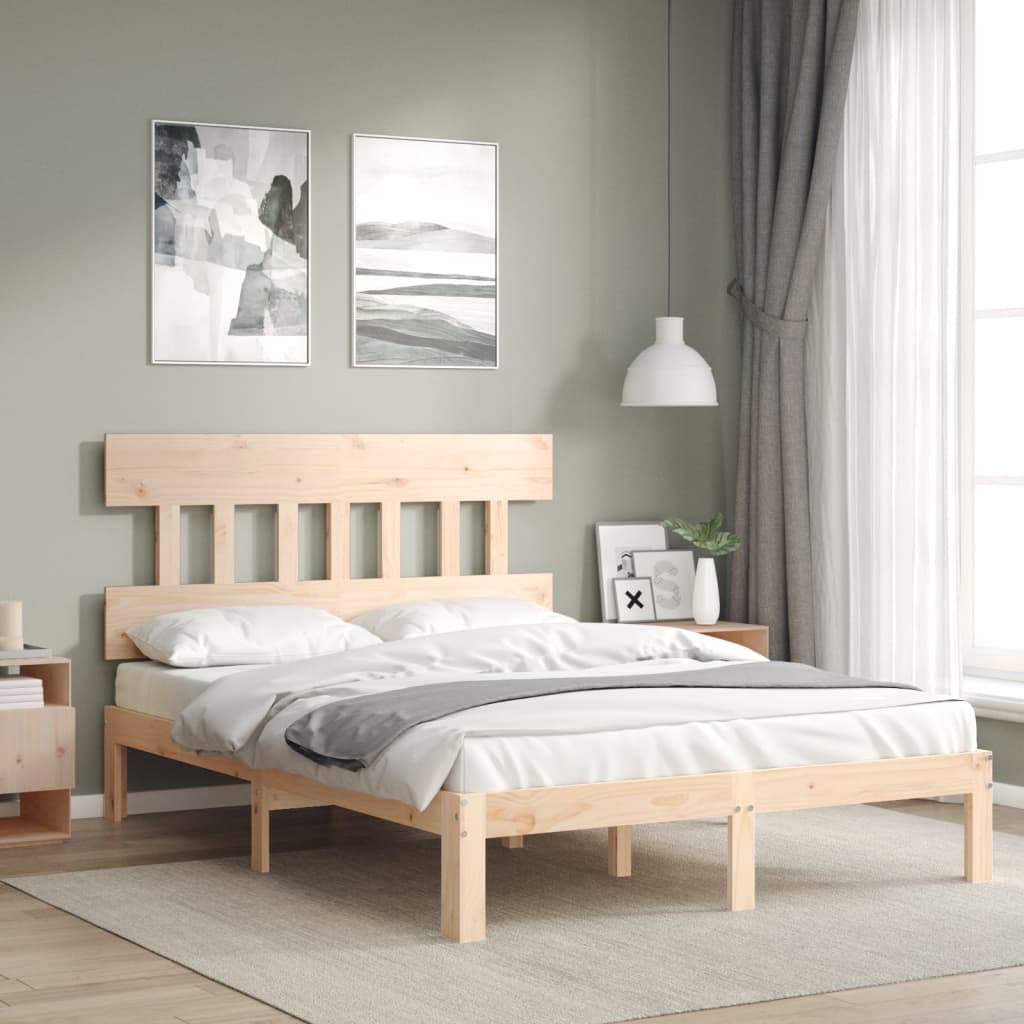 vidaXL Bed Frame without Mattress 140x190 cm Solid Wood Pine