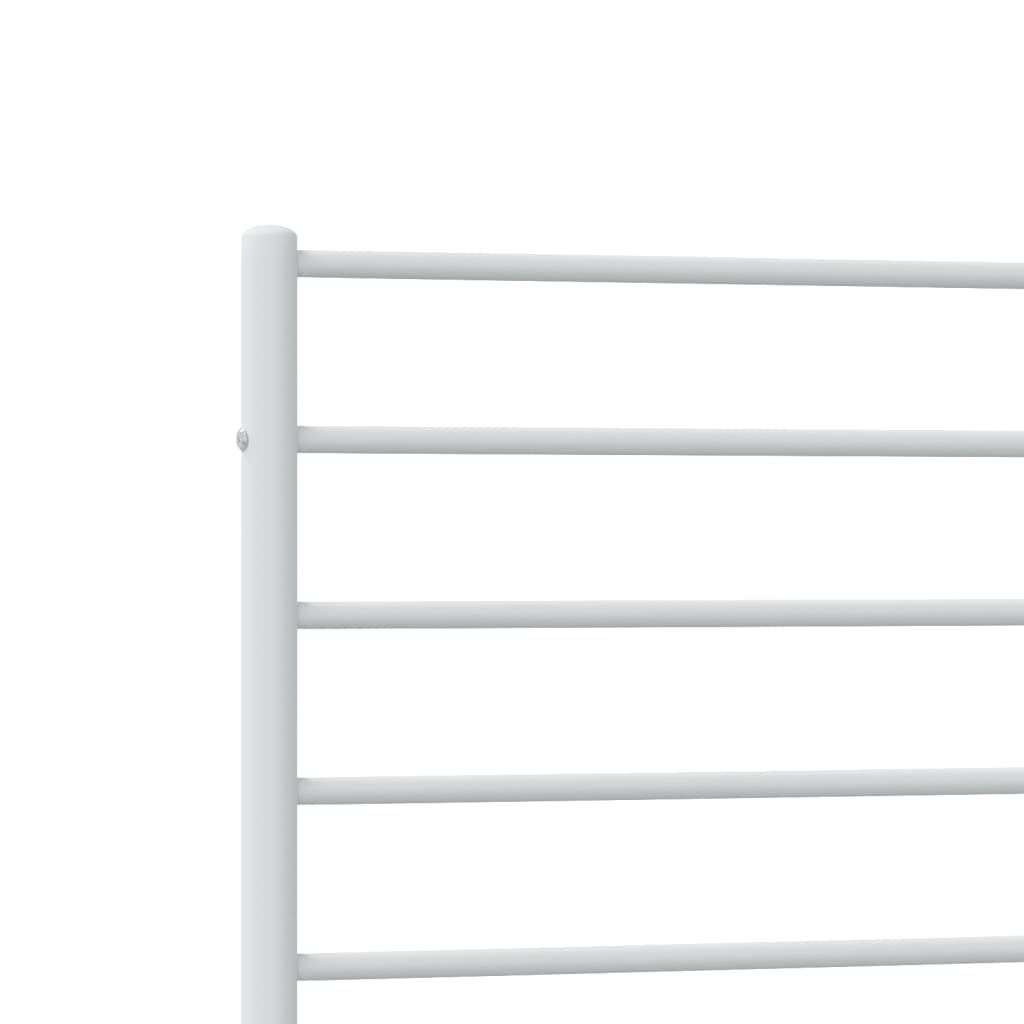 vidaXL Metal Bed Frame without Mattress with Footboard White 90x190 cm Single