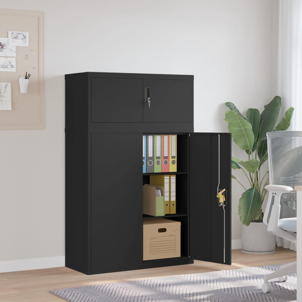 vidaXL File Cabinet Black 90x40x145 cm Steel