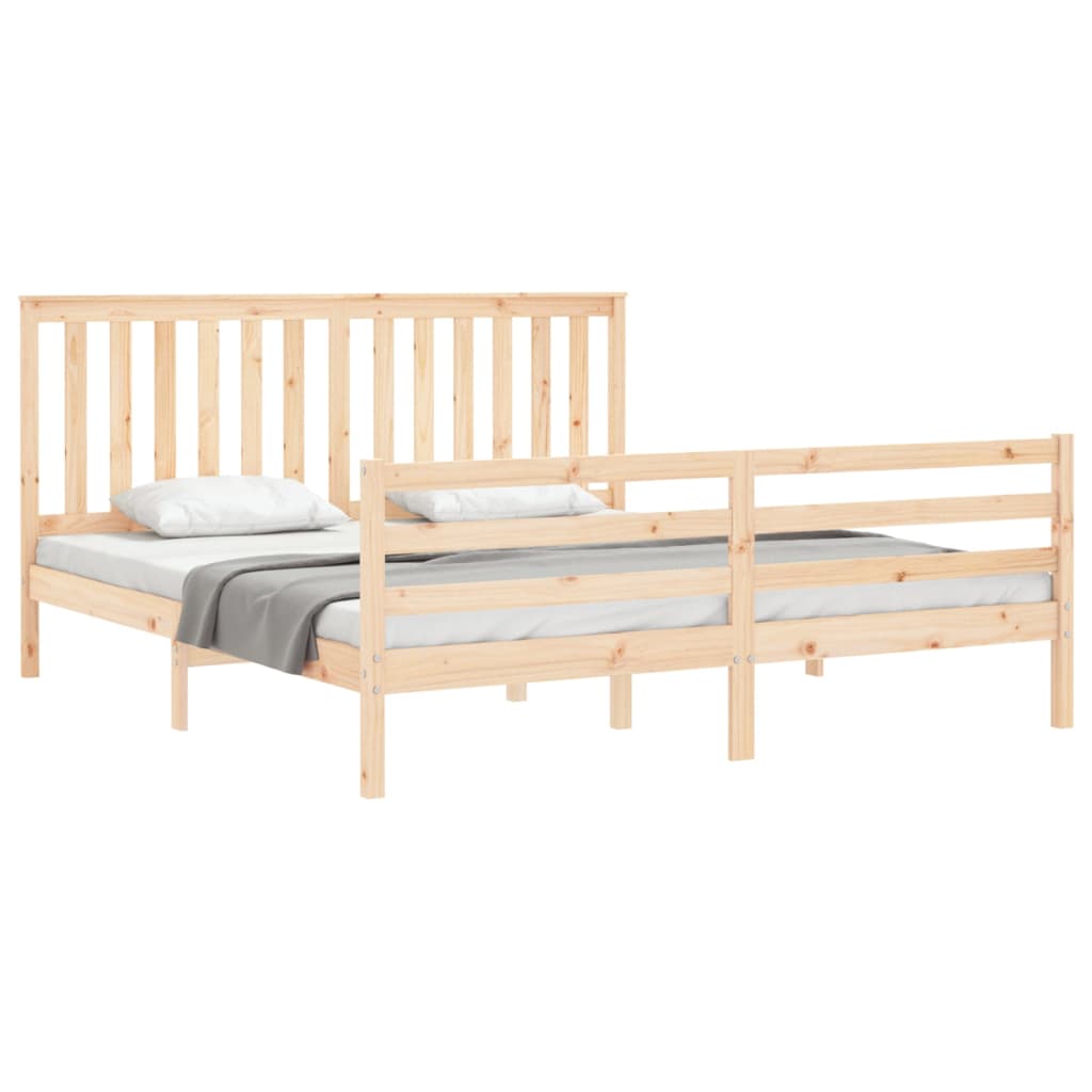 vidaXL Bed Frame without Mattress Super King Size Solid Wood