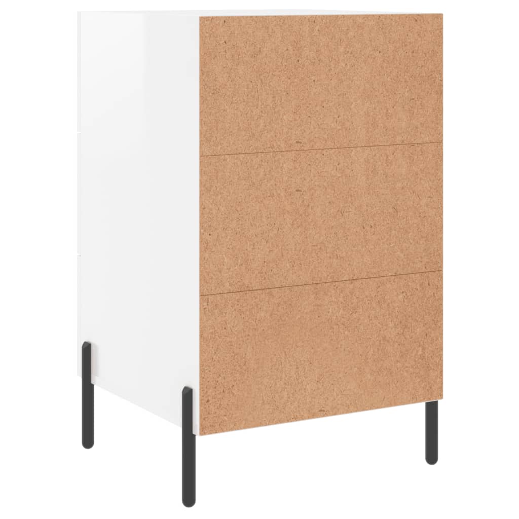 vidaXL Bedside Cabinet High Gloss White 40x40x66 cm Engineered Wood