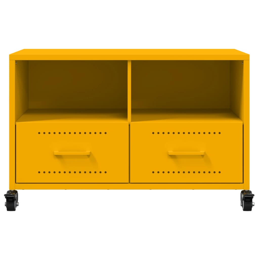 vidaXL TV Cabinet Mustard Yellow 68x39x43.5 cm Steel