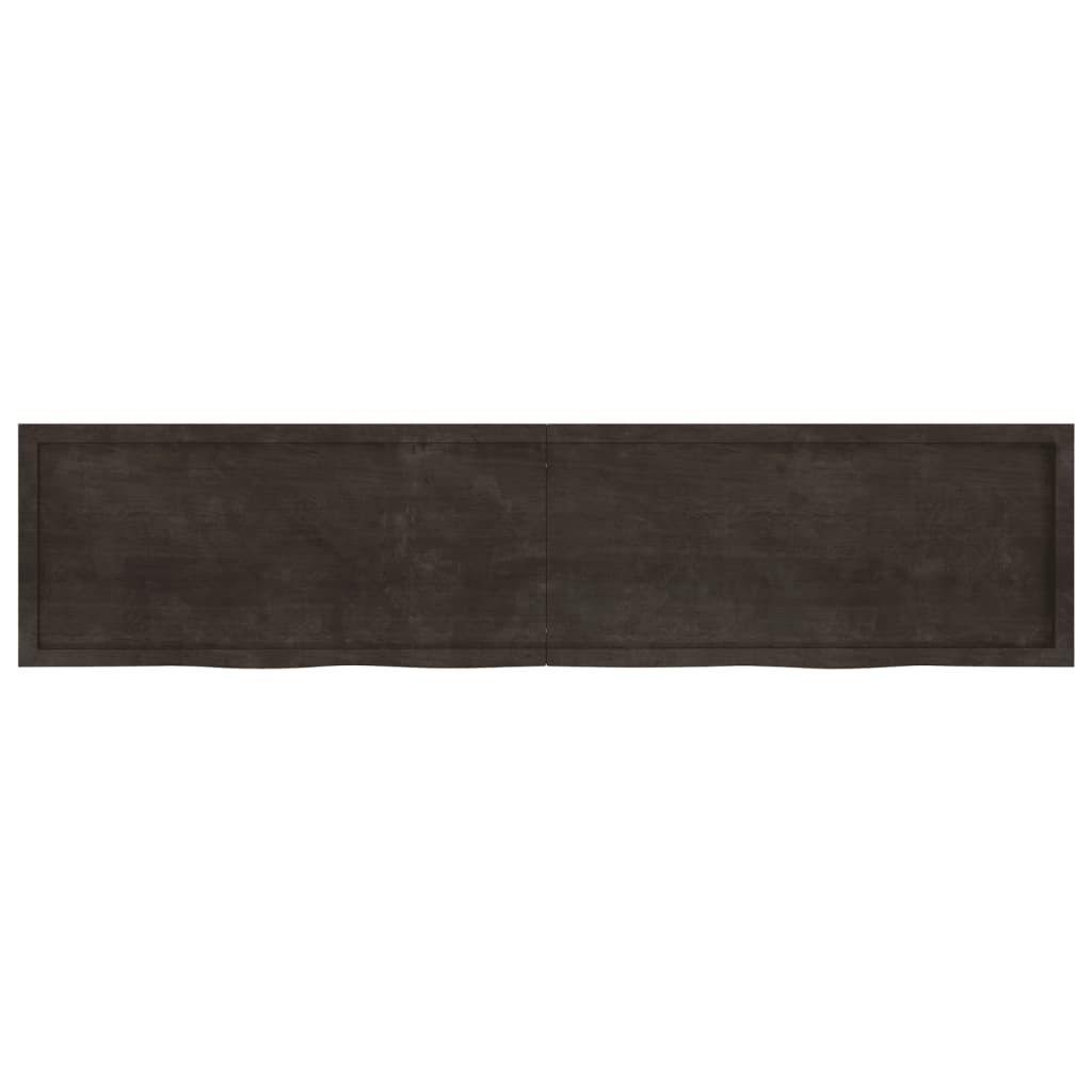 vidaXL Bathroom Countertop Dark Brown 220x50x(2-4) cm Treated Solid Wood