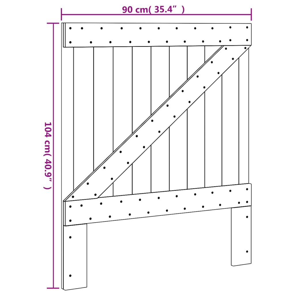 vidaXL Headboard 90x104 cm Solid Wood Pine